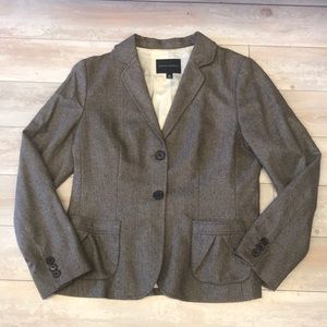 Banana Republic Size 14 Brown Herringbone Blazer